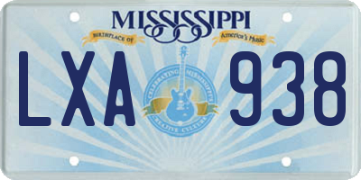 MS license plate LXA938