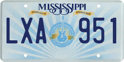 MS license plate LXA951