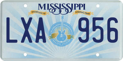 MS license plate LXA956