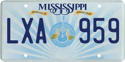MS license plate LXA959