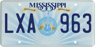 MS license plate LXA963