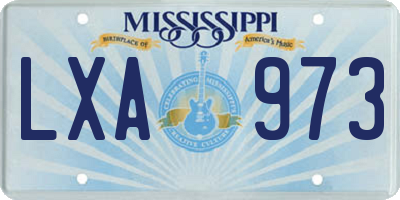 MS license plate LXA973