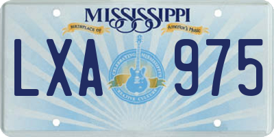 MS license plate LXA975