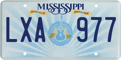 MS license plate LXA977