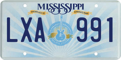 MS license plate LXA991
