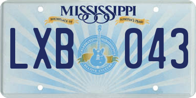 MS license plate LXB043