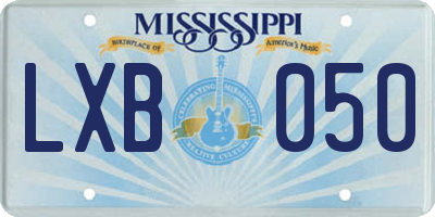 MS license plate LXB050