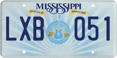 MS license plate LXB051