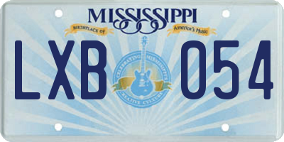 MS license plate LXB054