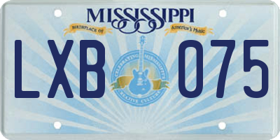 MS license plate LXB075