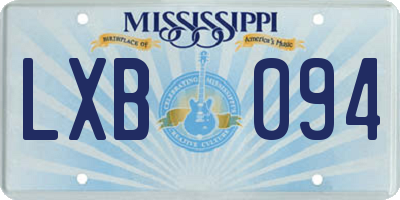 MS license plate LXB094
