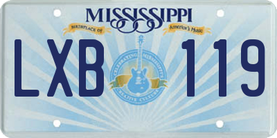 MS license plate LXB119