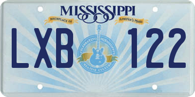 MS license plate LXB122