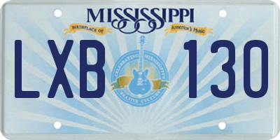 MS license plate LXB130