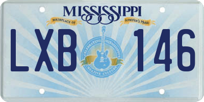 MS license plate LXB146