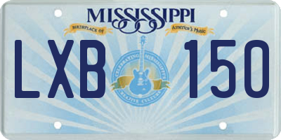 MS license plate LXB150