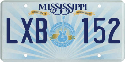 MS license plate LXB152