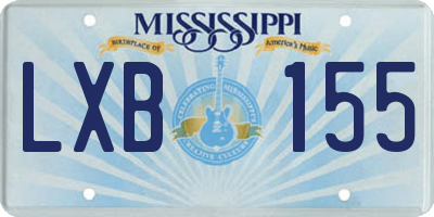 MS license plate LXB155