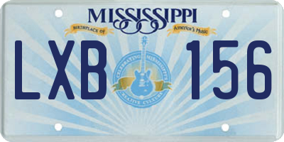 MS license plate LXB156