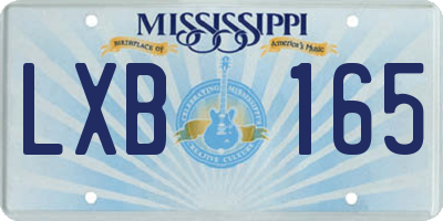 MS license plate LXB165