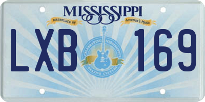 MS license plate LXB169