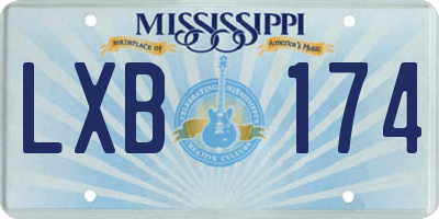 MS license plate LXB174