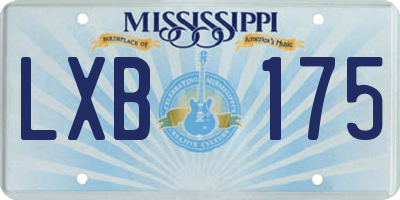 MS license plate LXB175