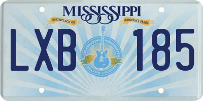 MS license plate LXB185