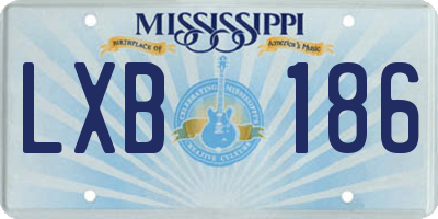 MS license plate LXB186