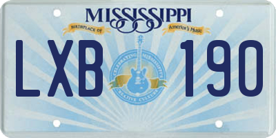 MS license plate LXB190