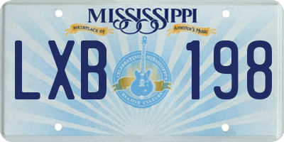 MS license plate LXB198