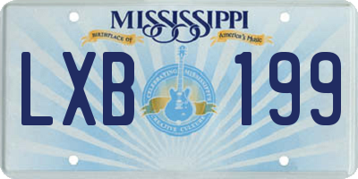MS license plate LXB199
