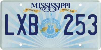 MS license plate LXB253