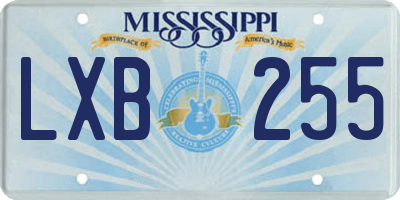 MS license plate LXB255