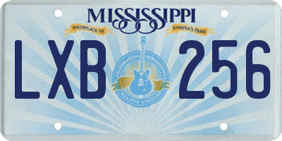 MS license plate LXB256
