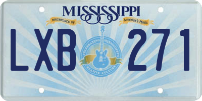 MS license plate LXB271