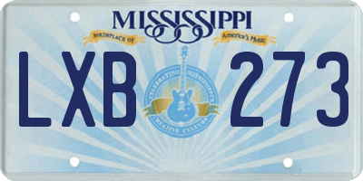MS license plate LXB273