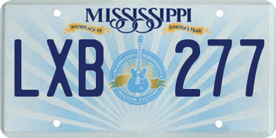 MS license plate LXB277
