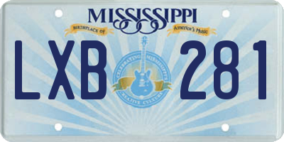 MS license plate LXB281