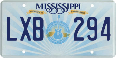 MS license plate LXB294