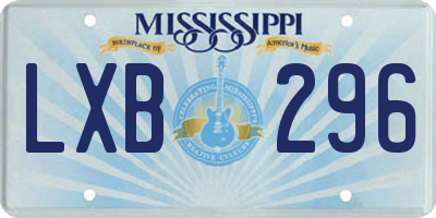 MS license plate LXB296