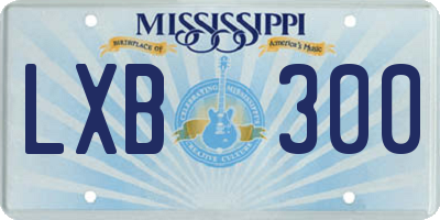 MS license plate LXB300