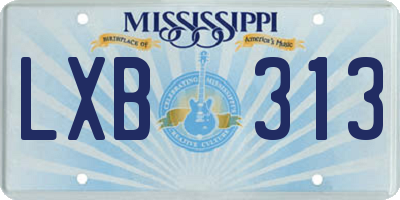 MS license plate LXB313