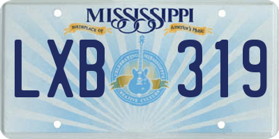 MS license plate LXB319