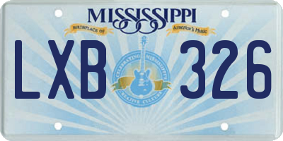 MS license plate LXB326