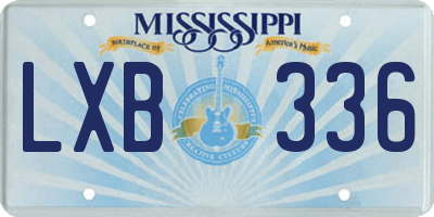 MS license plate LXB336