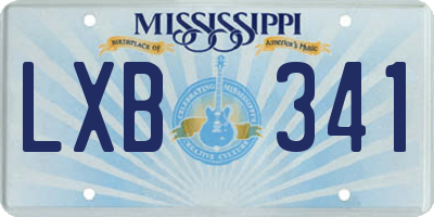 MS license plate LXB341