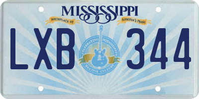 MS license plate LXB344