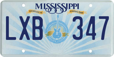 MS license plate LXB347