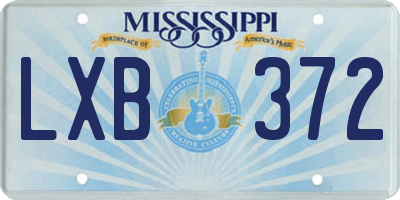 MS license plate LXB372
